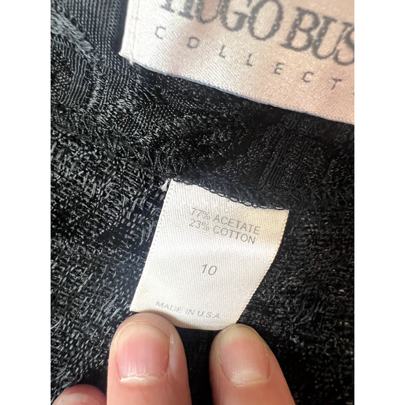 Hugo Buscati Collection Pant 10 Vintage Black Embossed straight Leg Goth Grunge - Picture 10 of 16